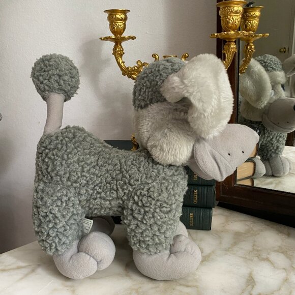 Vintage 1990 Pooch Patrol Tonka Gray Poodle Dog Plush Stuffed Animal Toy 11 Inch - Picture 5 of 7